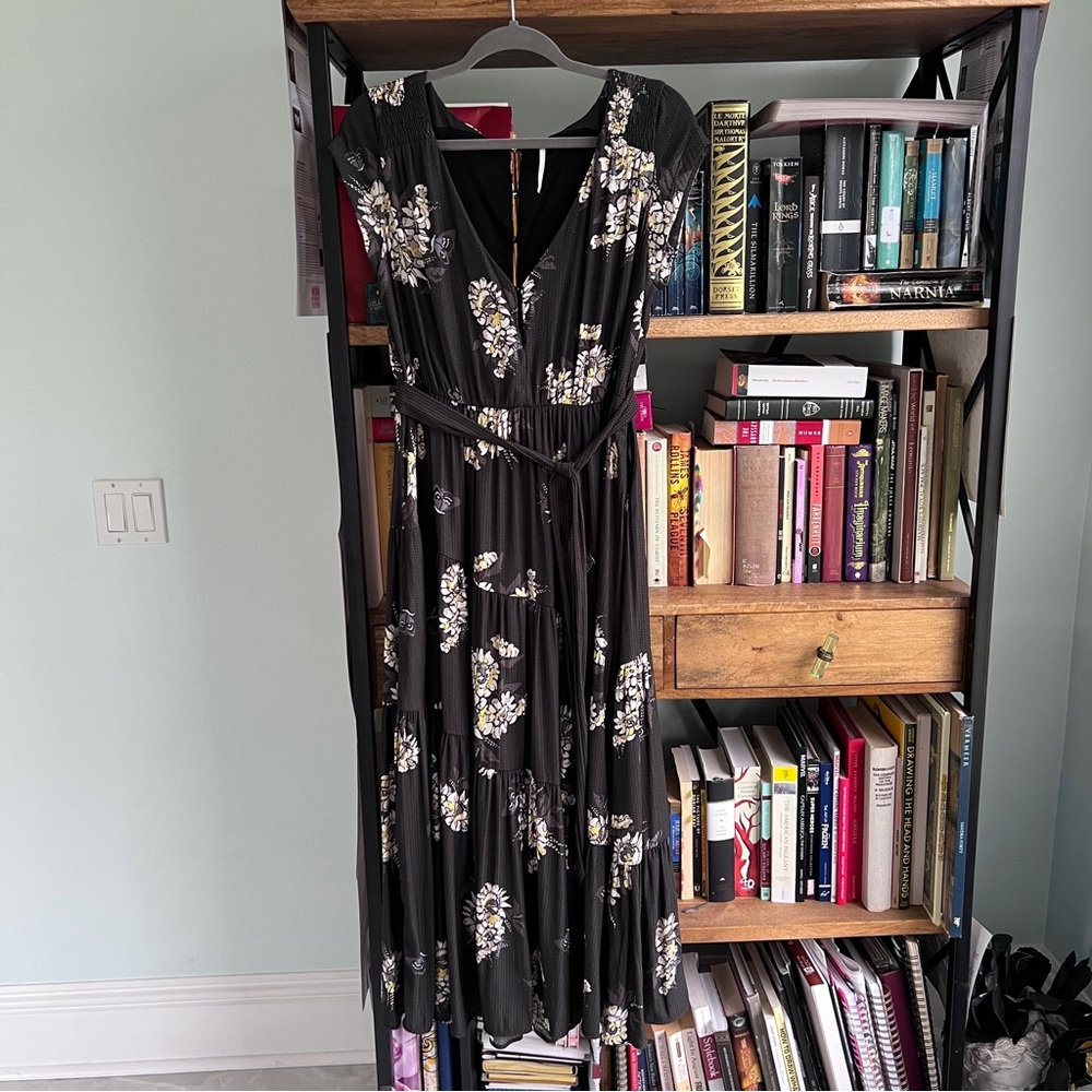 FP Movement by Free People Black Floral Midi Dress